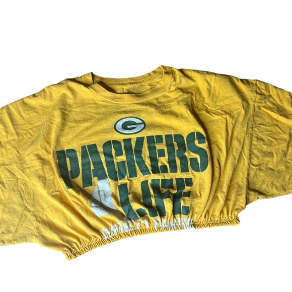 Greenbay Packers Reworked Crop Top - Picture 3 of 5